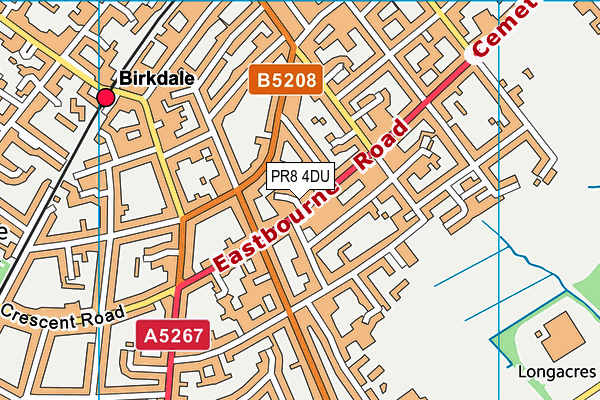 PR8 4DU map - OS VectorMap District (Ordnance Survey)