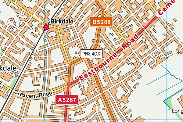 PR8 4DX map - OS VectorMap District (Ordnance Survey)