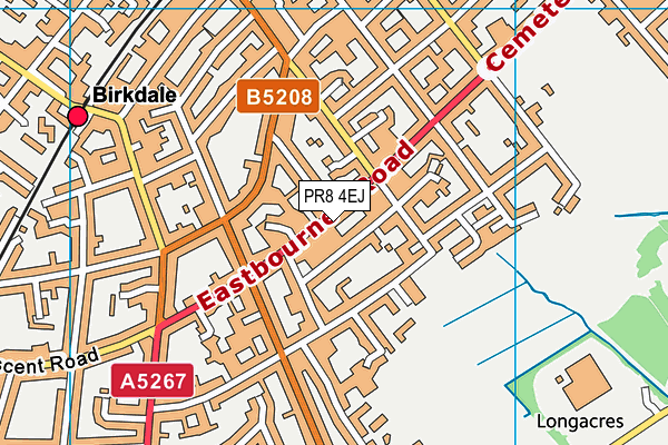 PR8 4EJ map - OS VectorMap District (Ordnance Survey)