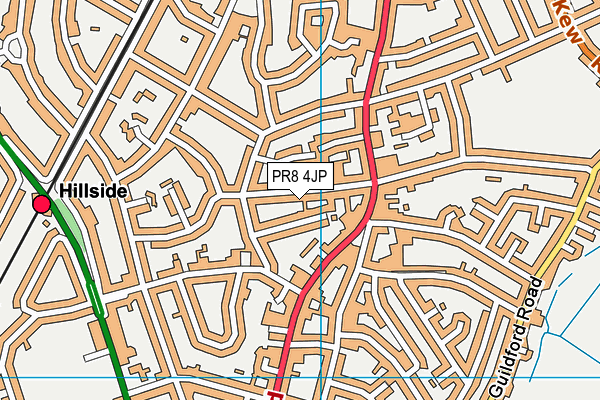 PR8 4JP map - OS VectorMap District (Ordnance Survey)