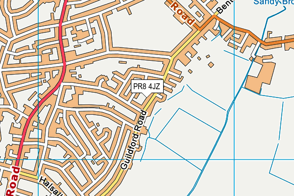 PR8 4JZ map - OS VectorMap District (Ordnance Survey)