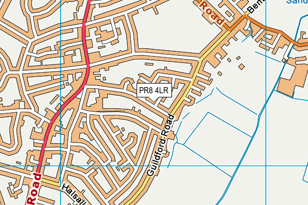 PR8 4LR map - OS VectorMap District (Ordnance Survey)