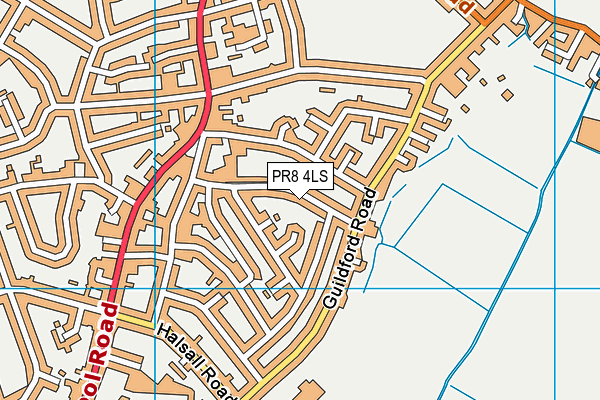 PR8 4LS map - OS VectorMap District (Ordnance Survey)
