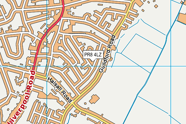 PR8 4LZ map - OS VectorMap District (Ordnance Survey)