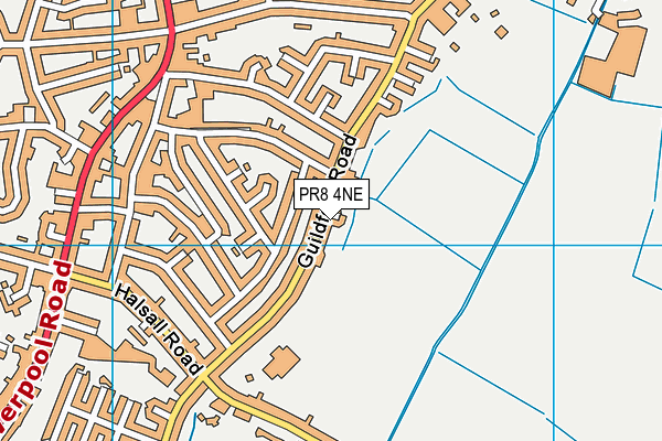 PR8 4NE map - OS VectorMap District (Ordnance Survey)