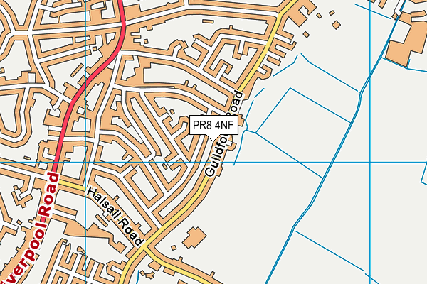 PR8 4NF map - OS VectorMap District (Ordnance Survey)