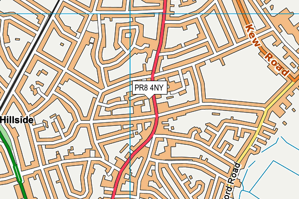 PR8 4NY map - OS VectorMap District (Ordnance Survey)
