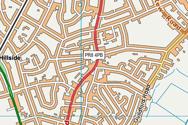 PR8 4PB map - OS VectorMap District (Ordnance Survey)