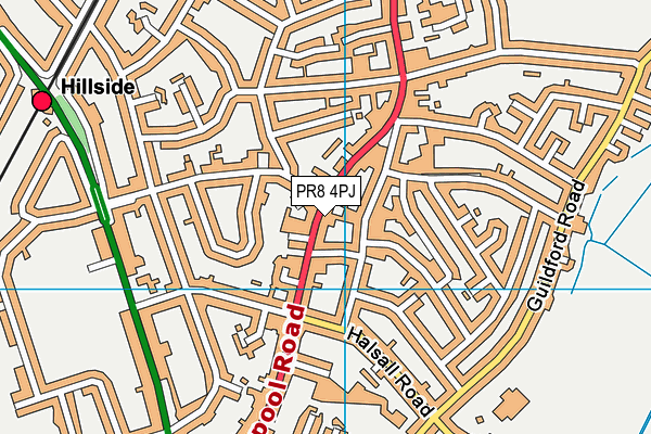 PR8 4PJ map - OS VectorMap District (Ordnance Survey)