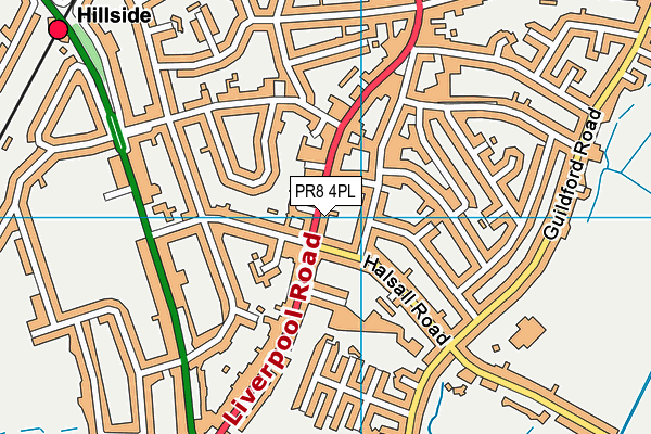 PR8 4PL map - OS VectorMap District (Ordnance Survey)