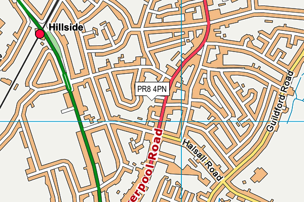 PR8 4PN map - OS VectorMap District (Ordnance Survey)