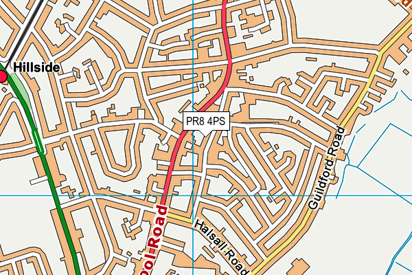 PR8 4PS map - OS VectorMap District (Ordnance Survey)