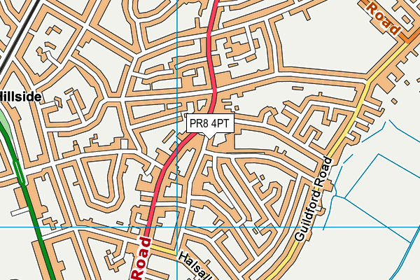 PR8 4PT map - OS VectorMap District (Ordnance Survey)