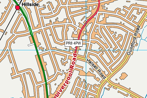 PR8 4PW map - OS VectorMap District (Ordnance Survey)