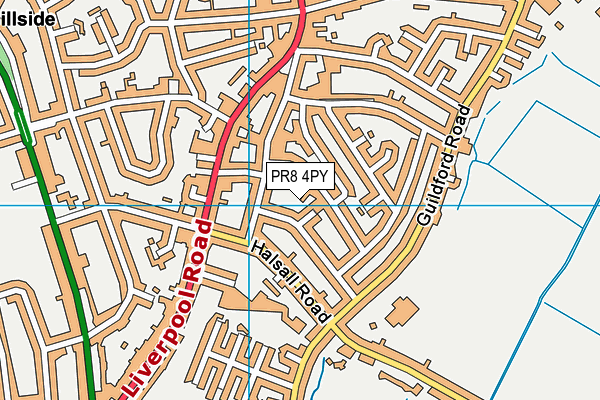 PR8 4PY map - OS VectorMap District (Ordnance Survey)