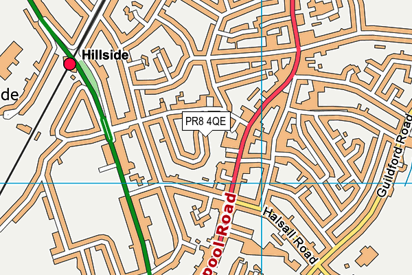 PR8 4QE map - OS VectorMap District (Ordnance Survey)