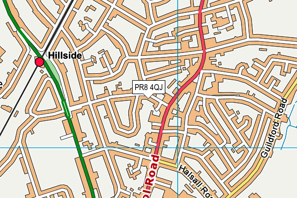 PR8 4QJ map - OS VectorMap District (Ordnance Survey)