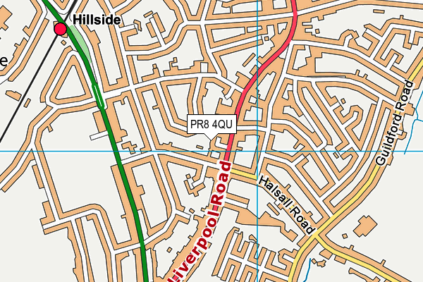 PR8 4QU map - OS VectorMap District (Ordnance Survey)