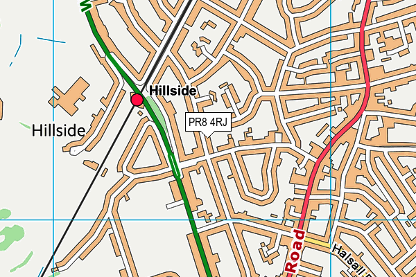 PR8 4RJ map - OS VectorMap District (Ordnance Survey)