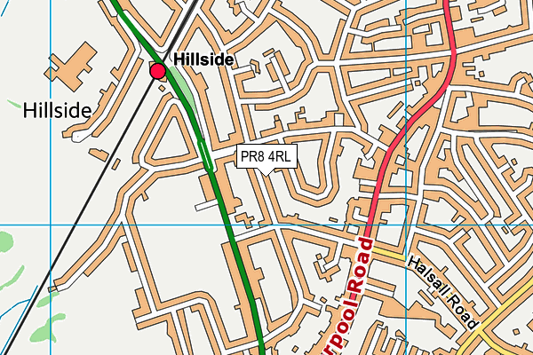 PR8 4RL map - OS VectorMap District (Ordnance Survey)