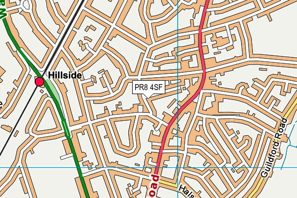 PR8 4SF map - OS VectorMap District (Ordnance Survey)