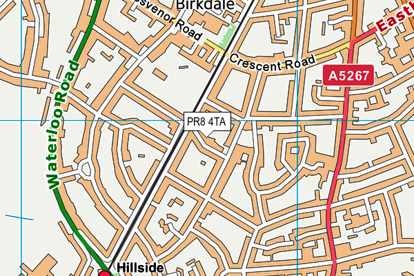 PR8 4TA map - OS VectorMap District (Ordnance Survey)