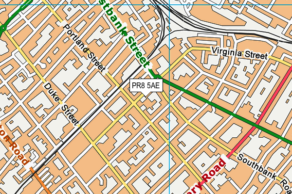 PR8 5AE map - OS VectorMap District (Ordnance Survey)