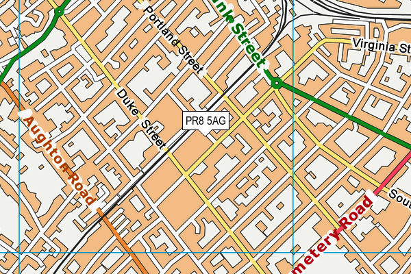 PR8 5AG map - OS VectorMap District (Ordnance Survey)