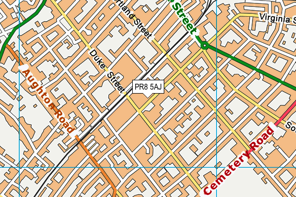 PR8 5AJ map - OS VectorMap District (Ordnance Survey)