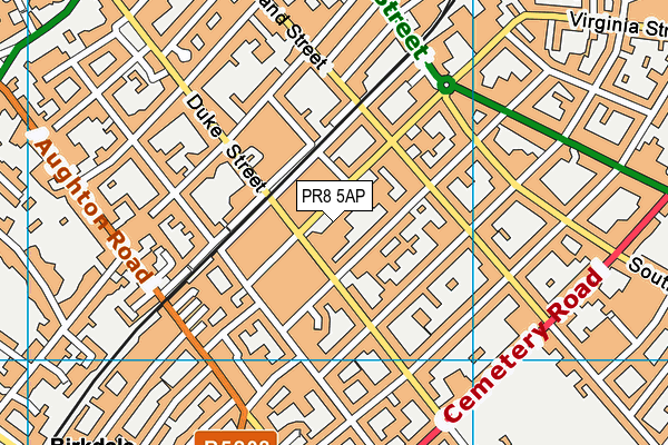 PR8 5AP map - OS VectorMap District (Ordnance Survey)