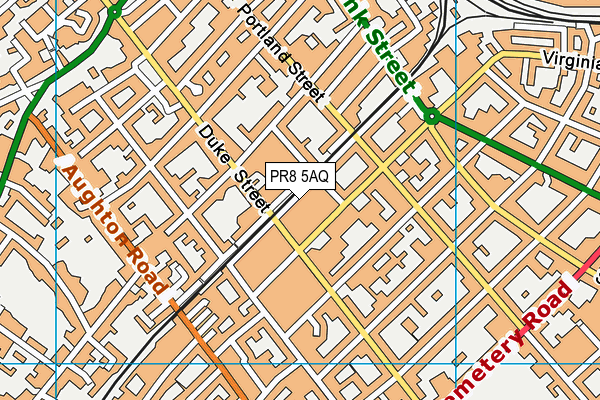 PR8 5AQ map - OS VectorMap District (Ordnance Survey)