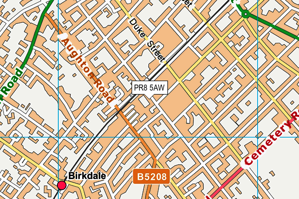 PR8 5AW map - OS VectorMap District (Ordnance Survey)