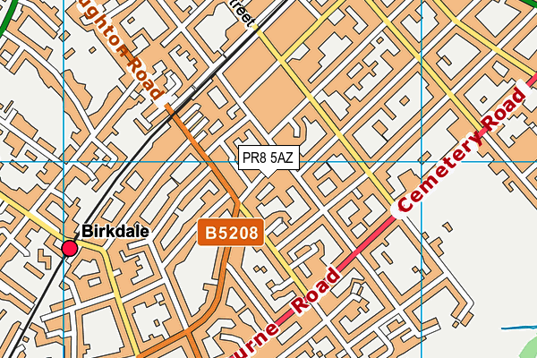 PR8 5AZ map - OS VectorMap District (Ordnance Survey)