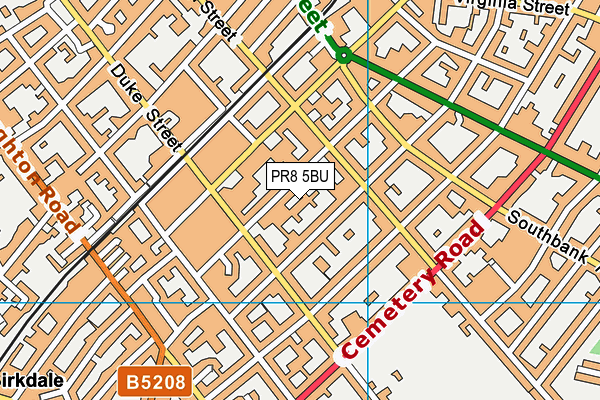 PR8 5BU map - OS VectorMap District (Ordnance Survey)