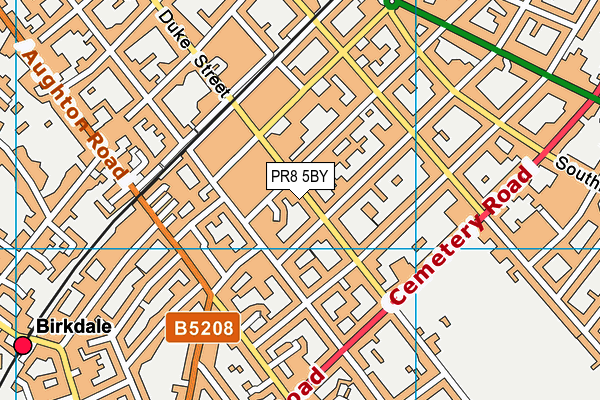 PR8 5BY map - OS VectorMap District (Ordnance Survey)