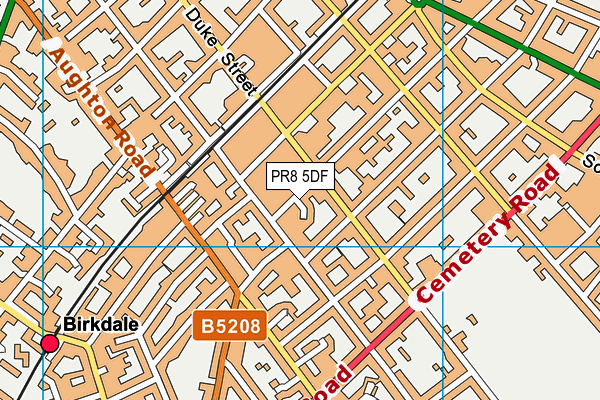 PR8 5DF map - OS VectorMap District (Ordnance Survey)