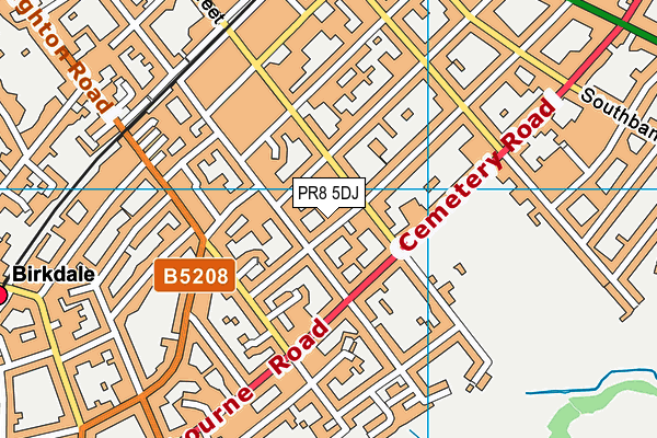 PR8 5DJ map - OS VectorMap District (Ordnance Survey)