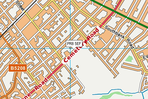 PR8 5EF map - OS VectorMap District (Ordnance Survey)