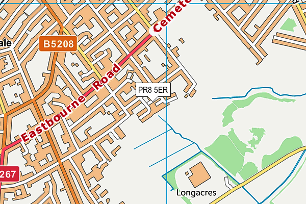 PR8 5ER map - OS VectorMap District (Ordnance Survey)