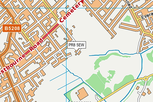 PR8 5EW map - OS VectorMap District (Ordnance Survey)