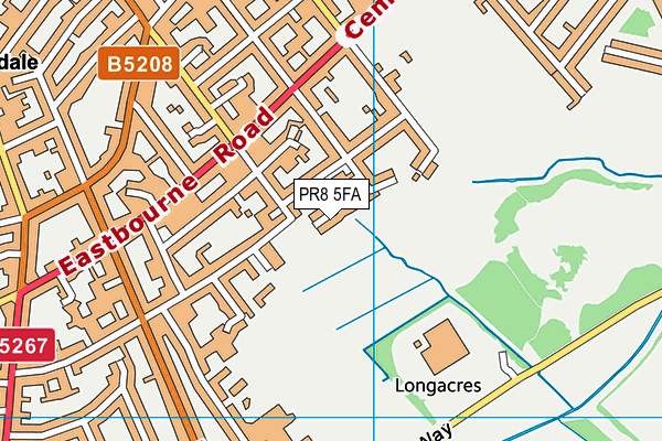 PR8 5FA map - OS VectorMap District (Ordnance Survey)