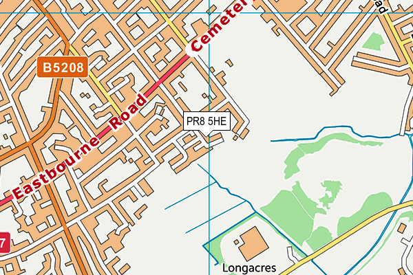 PR8 5HE map - OS VectorMap District (Ordnance Survey)