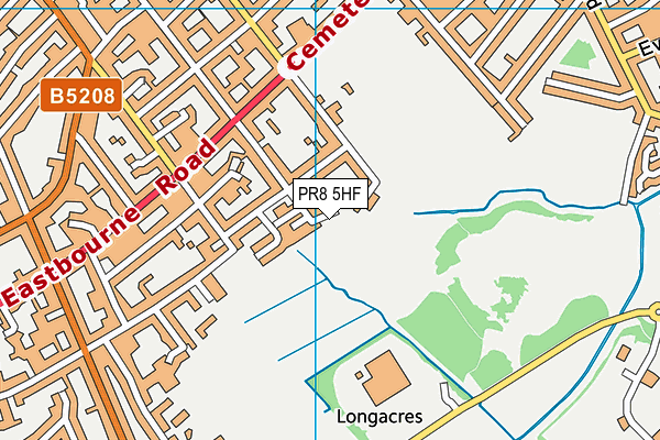 PR8 5HF map - OS VectorMap District (Ordnance Survey)