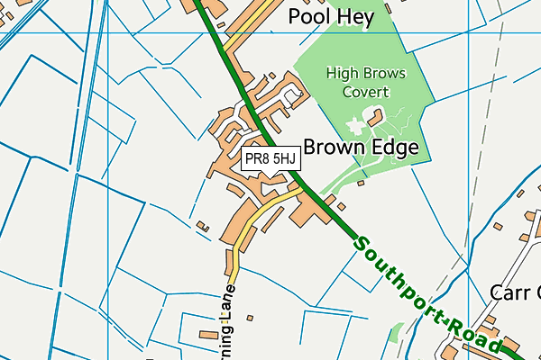 PR8 5HJ map - OS VectorMap District (Ordnance Survey)