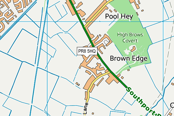 PR8 5HQ map - OS VectorMap District (Ordnance Survey)