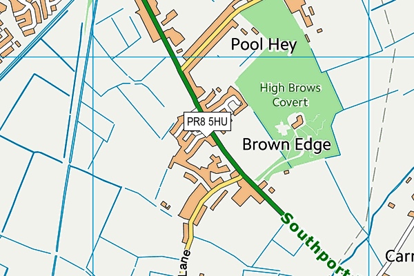 PR8 5HU map - OS VectorMap District (Ordnance Survey)