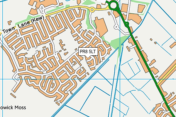 PR8 5LT map - OS VectorMap District (Ordnance Survey)