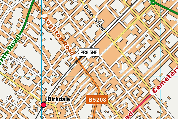 PR8 5NF map - OS VectorMap District (Ordnance Survey)