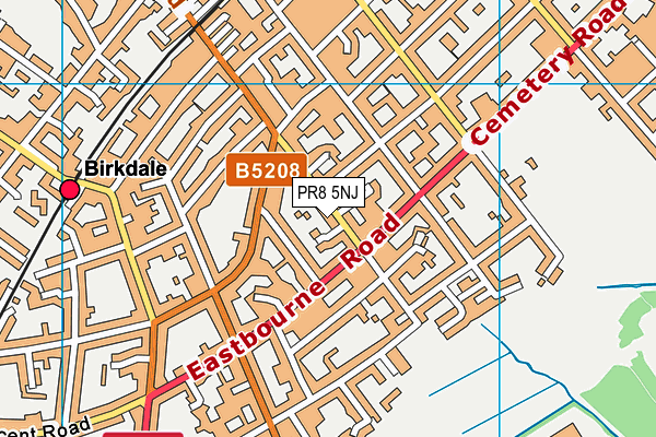 PR8 5NJ map - OS VectorMap District (Ordnance Survey)