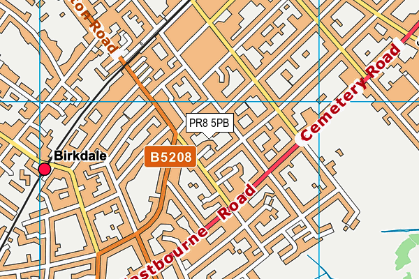 PR8 5PB map - OS VectorMap District (Ordnance Survey)